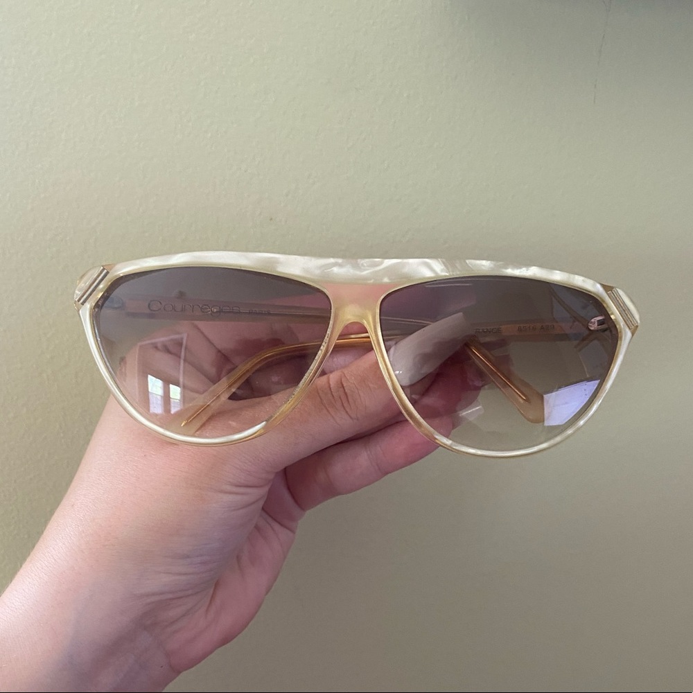 Vintage Courreges Paris Gold/Ivory Ombré Sunglasses